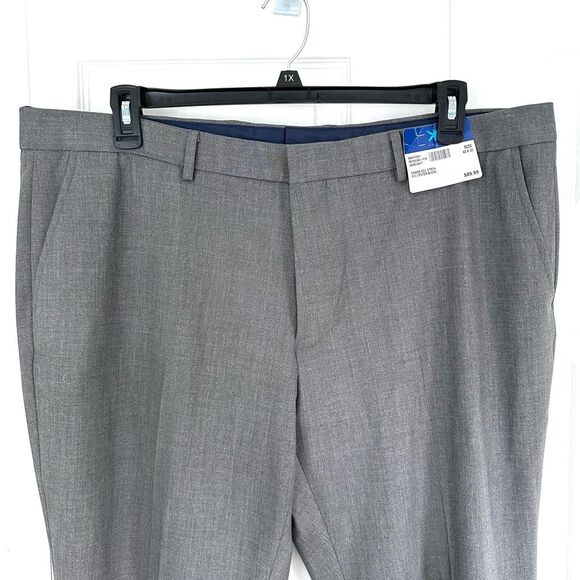 NEW Egara Men’s Gray Dress Pants 42x30 Suit Separates Stretch Slim Fit Slacks - Picture 5 of 13